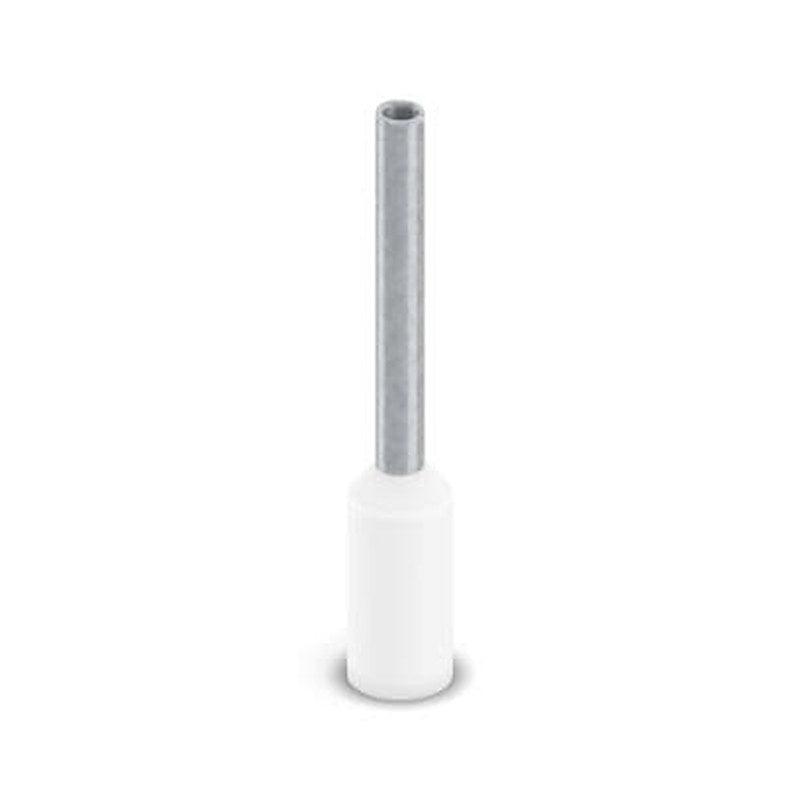 Phoenix Contact Insulated Bootlace Ferrule, 10 mm Pin Length, 1.1 mm Pin Diameter, White to 20 AWG Wire Size