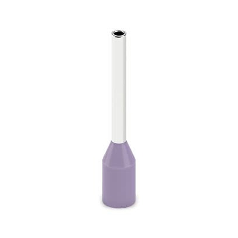 Phoenix Contact Insulated Ferrule, 8 mm Pin Length, 0.8 mm Pin Diameter, Violet to 24 AWG Wire Size