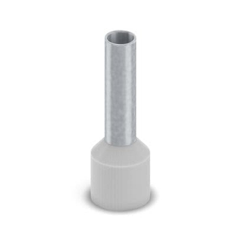Phoenix Contact, Ferrule A Insulated Bootlace Ferrule, 14 mm Pin Length, 2.3 mm Pin Diameter, Grey to 14 AWG Wire Size