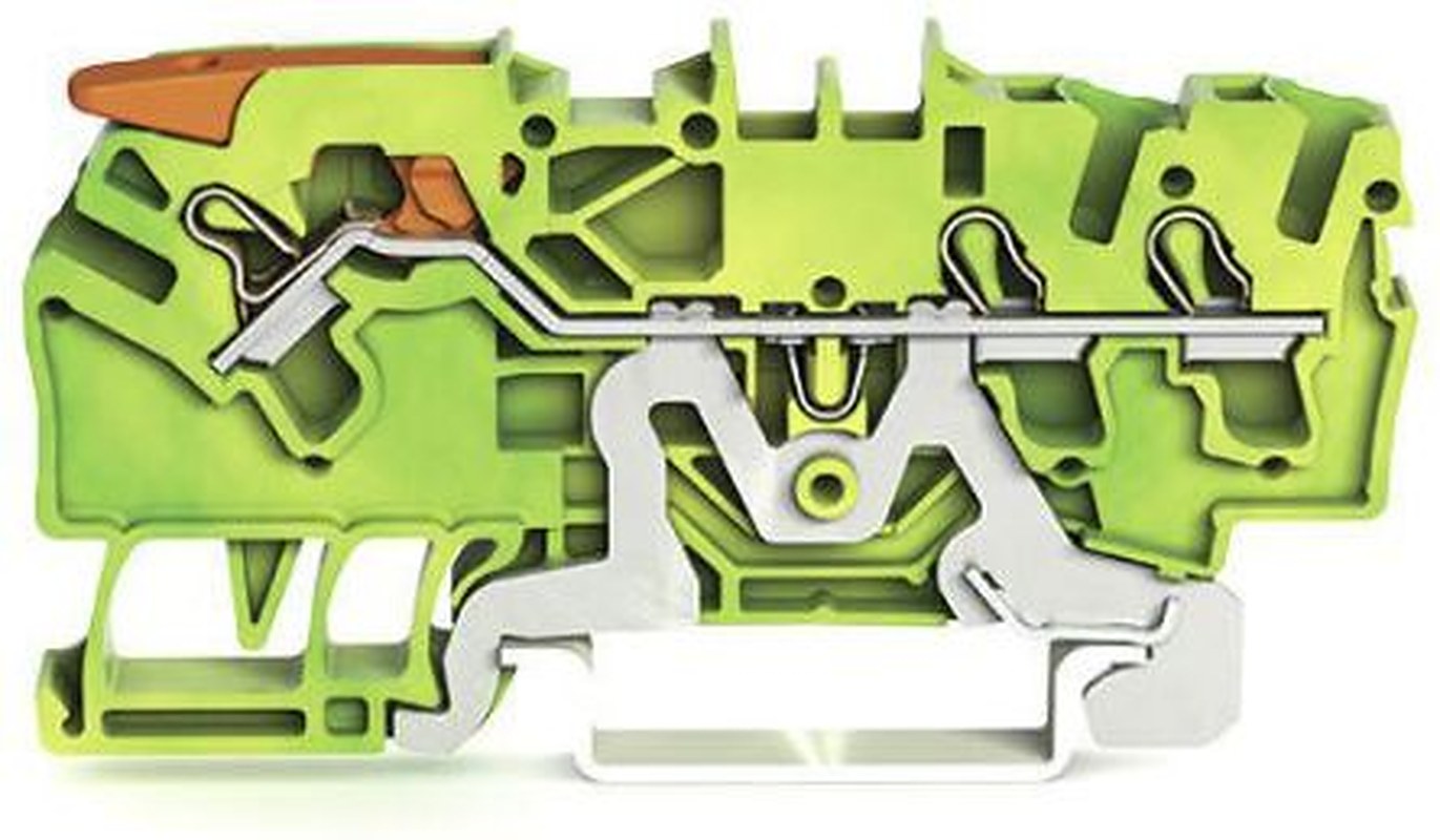 WAGO 2102-1307 Earth Terminal Block Green, Yellow, 2.5mm², 1-Level, Cage Clamp, ATEX, IECEx