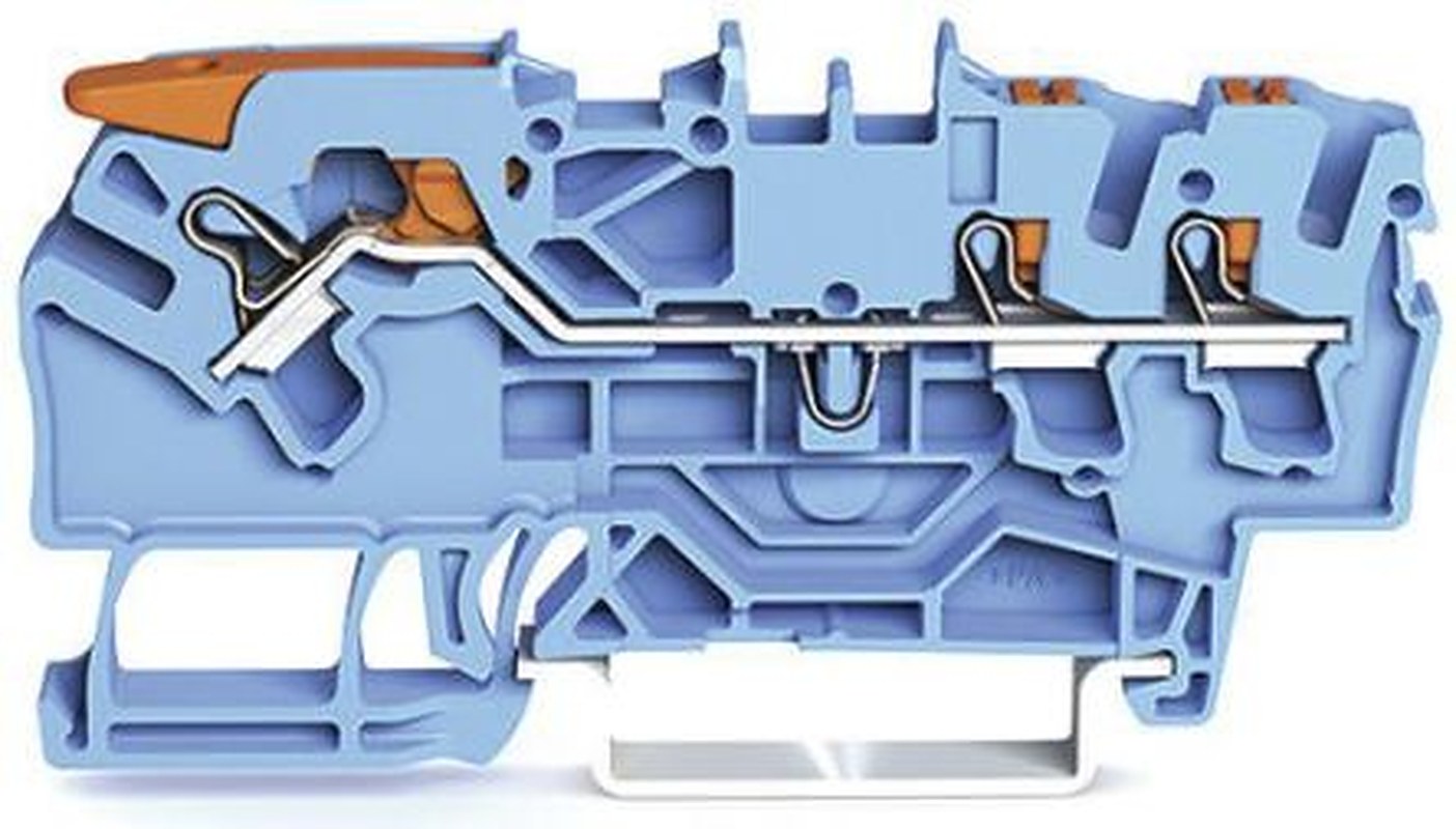 WAGO 2102-5304 Feed Through Terminal Block Blue, 2.5mm², 1-Level, Cage Clamp, IECEx/ATEX