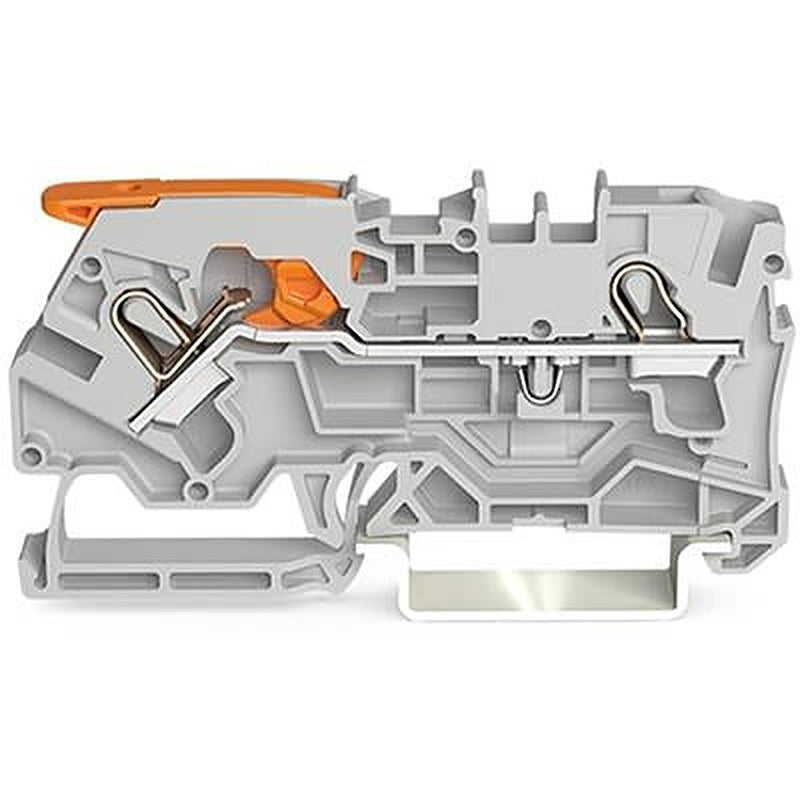 WAGO 2104-1201 TOPJOB S Series DIN Rail Terminal Block Grey, 4mm², 1-Level, Push-in, IECEx/ATEX/CSA
