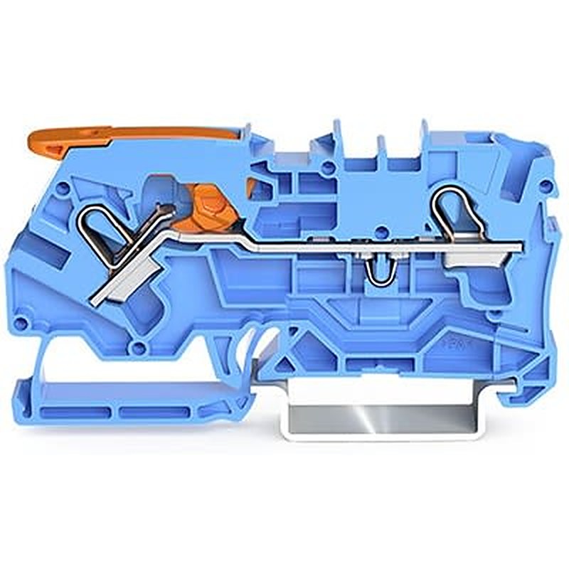 WAGO 2104-1204 TOPJOB S Series DIN Rail Terminal Block Blue, 4mm², 1-Level, Push-in, IECEx/ATEX/CSA