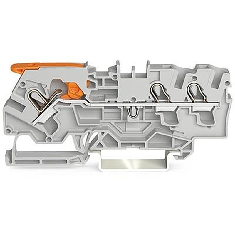 WAGO 2104-1301 TOPJOB S Series DIN Rail Terminal Block Grey, 4mm², 1-Level, Push-in, IECEx/ATEX/CSA