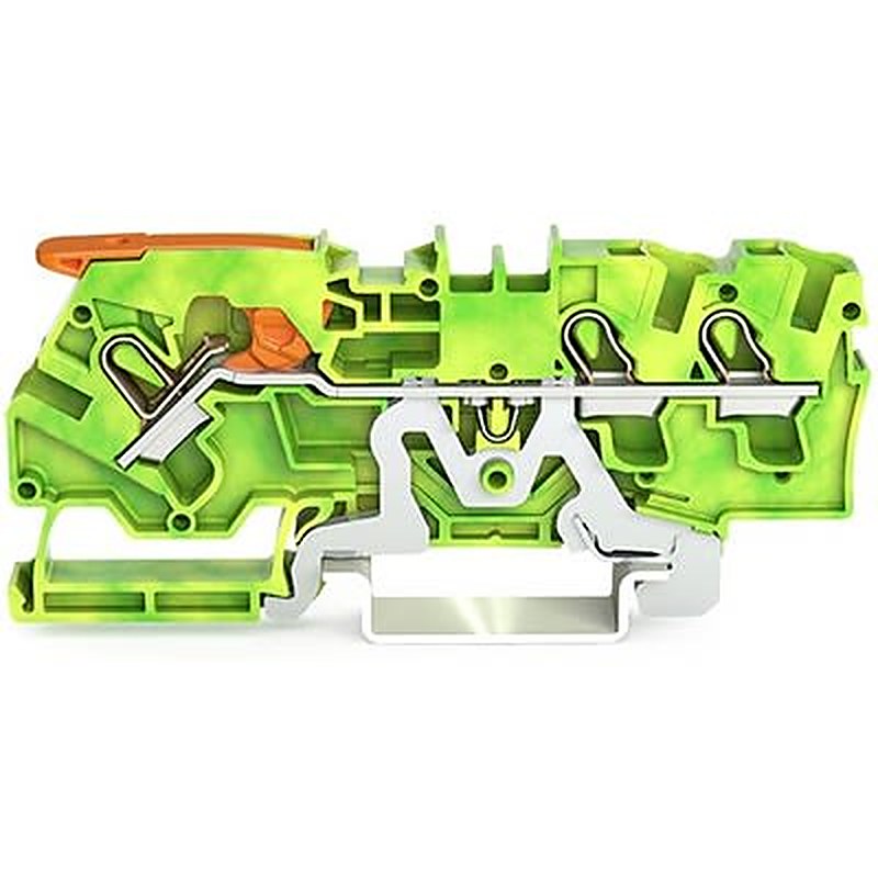 WAGO TOPJOB S Series Earth Terminal Block Green, Yellow, 4mm², 1-Level, Push-in, IECEx/ATEX/CSA