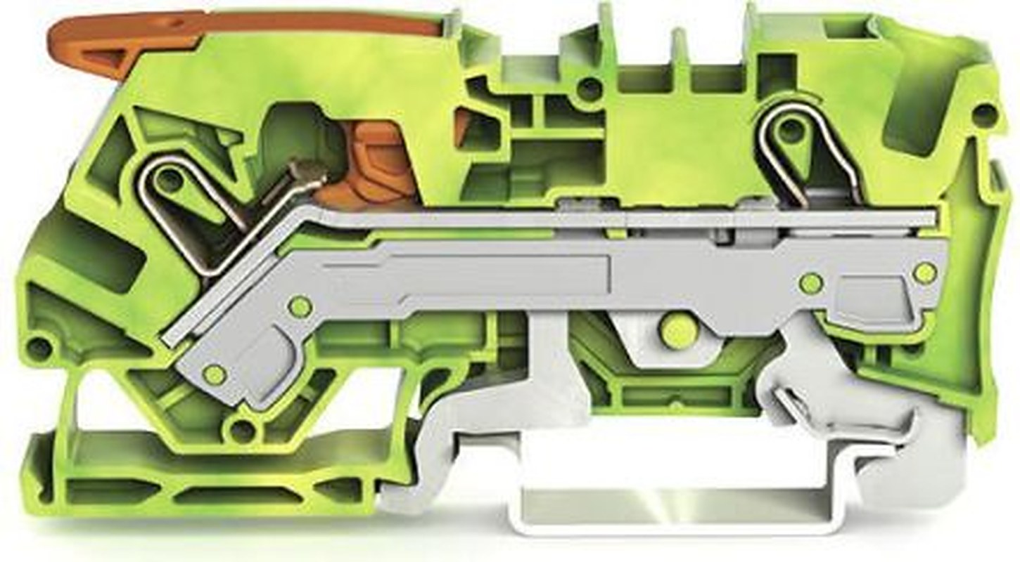 WAGO 2106-1207 Earth Terminal Block Yellow, Green, 6mm², 1-Level, Cage Clamp, IECEx/ATEX