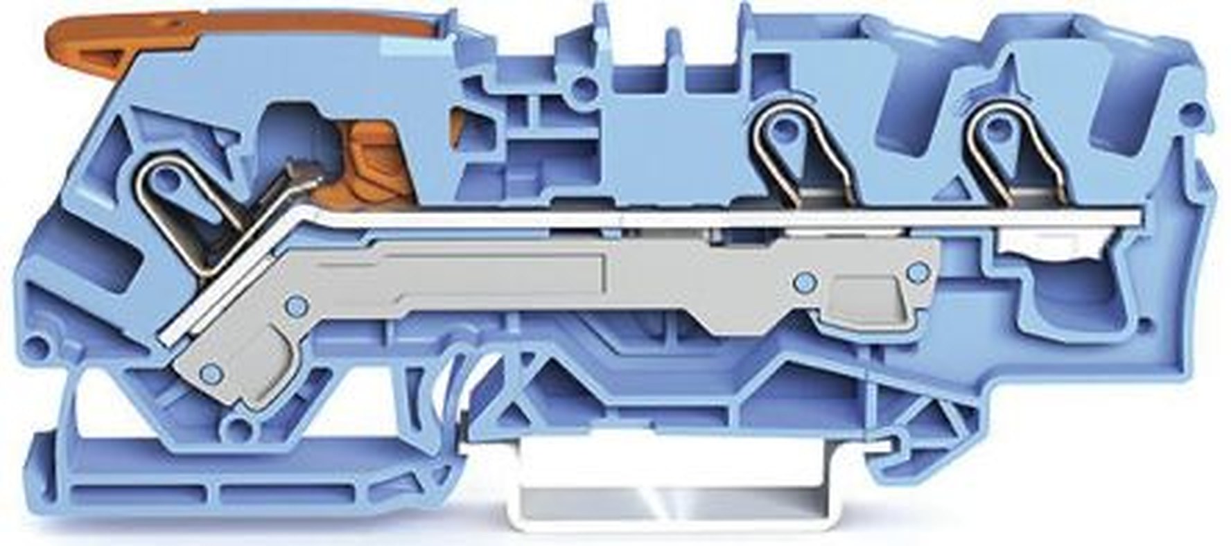 WAGO 2106-1304 Feed Through Terminal Block Blue, 6mm², 1-Level, Cage Clamp, IECEx/ATEX