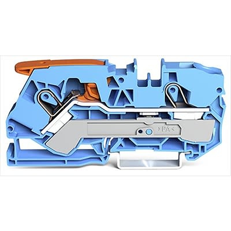 WAGO TOPJOB S Series DIN Rail Terminal Block Blue, 10mm², 1-Level, Push-in, ATEX, IECE