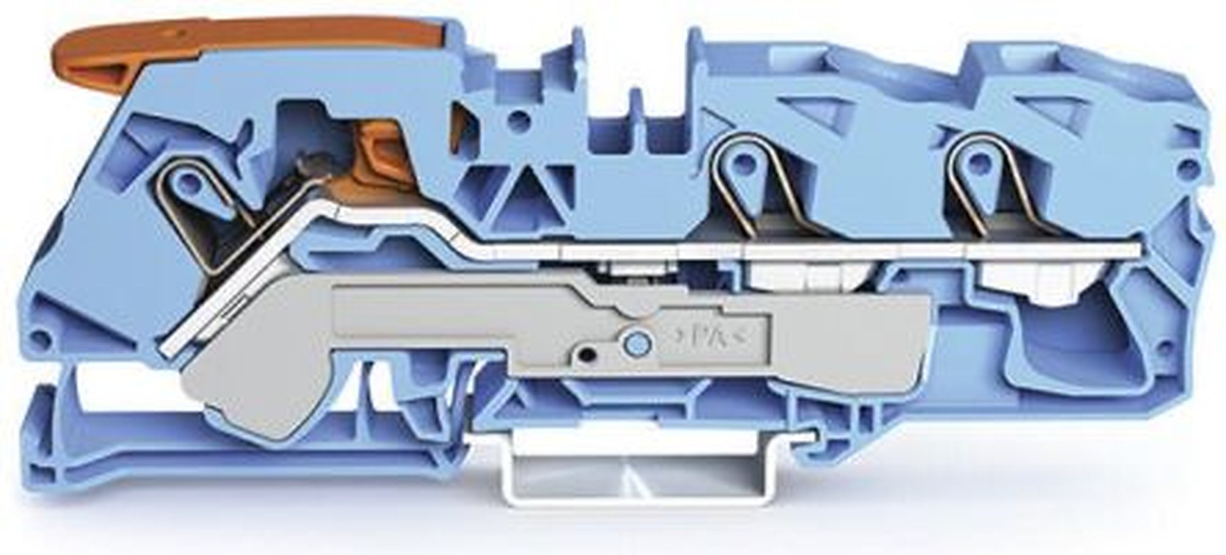 WAGO 2116-1304 Feed Through Terminal Block Blue, 16mm², 1-Level, Cage Clamp, IECEx/ATEX