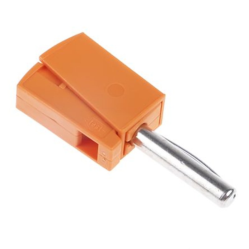 WAGO Orange Male Banana Plug, 4 mm Connector, Cage Clamp Termination, 42V, 20A, Nickel Plating
