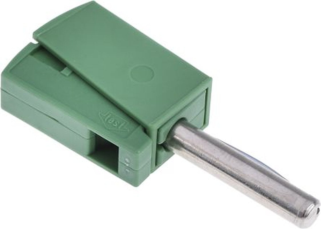 WAGO Green Male Banana Plug, 4 mm Connector, Cage Clamp Termination, 42V, 20A, Nickel Plating