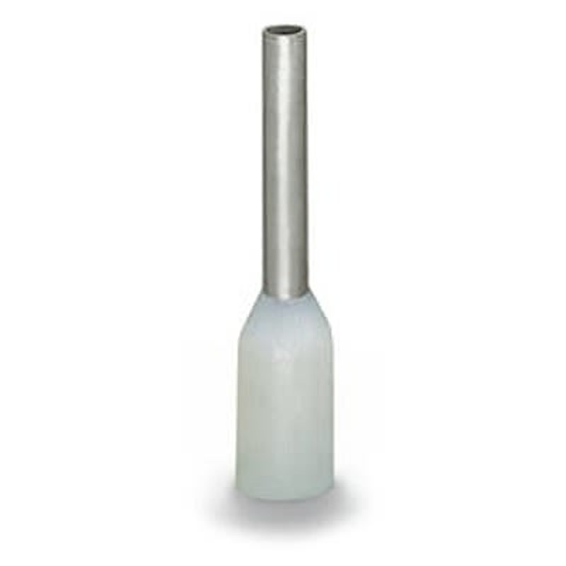 WAGO, 216 Insulated Ferrule, 12 mm Pin Length, 3.1 mm Pin Diameter, White to 20 AWG Wire Size