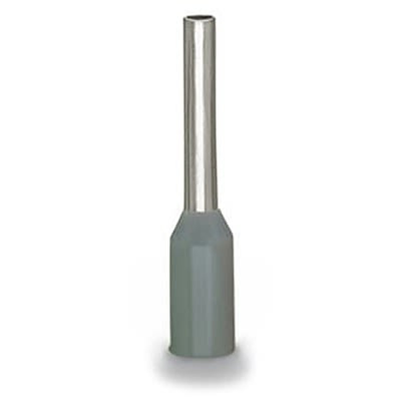 WAGO, 216 Insulated Ferrule, 12 mm Pin Length, 3.3 mm Pin Diameter, Grey from 18 AWG