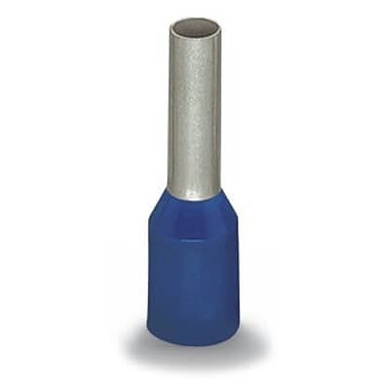 WAGO, 216 Insulated Ferrule, 17 mm Pin Length, 4.7 mm Pin Diameter, Blue to 14 AWG Wire Size