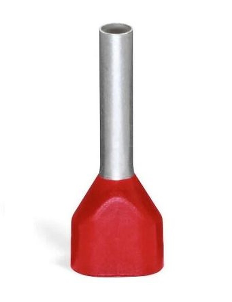 WAGO, 216 Insulated Bootlace Ferrule, 12 mm Pin Length, 2 mm Pin Diameter, Red