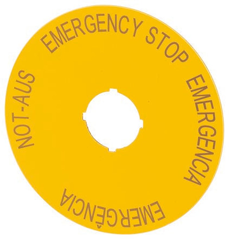 Eaton Emergency Stop Label for Use with Push Buttons
