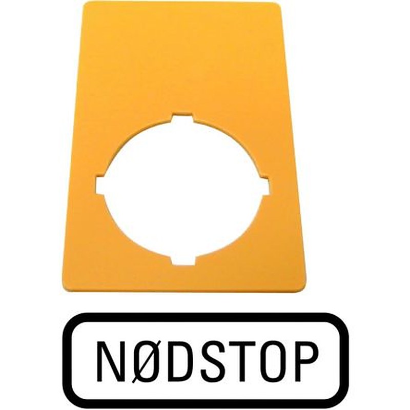 Eaton Label for Use with M22 Pushbuttons, Pre-printed "Emergency Stop, Emergency Switching Off