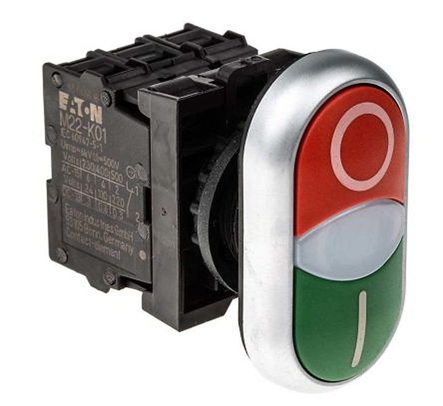 Eaton RMQ Titan M22 Series Illuminated Push Button Switch, Panel, 22 mm Cutout, 1 NO/1 NC, IP66