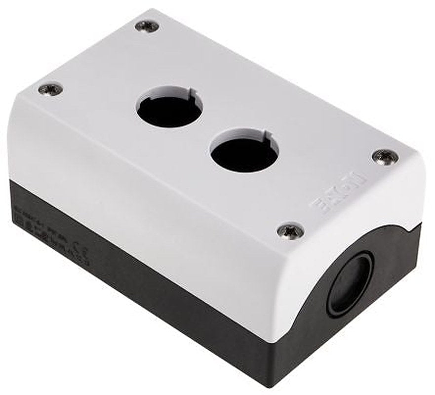 Eaton Grey Plastic M22 Push Button Enclosure - 2 Hole 22 mm Diameter