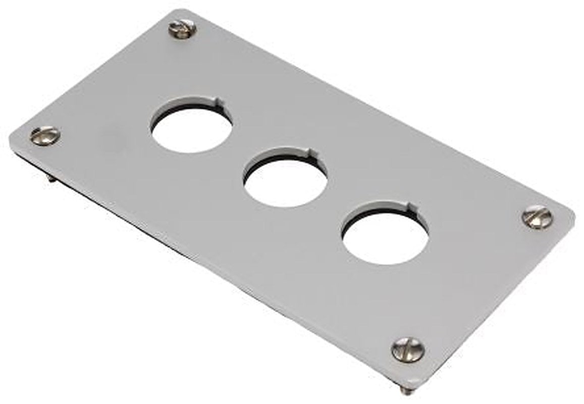 Eaton Brushed Aluminium RMQ Titan M22 Push Button Enclosure - 3 Hole 22 mm Diameter