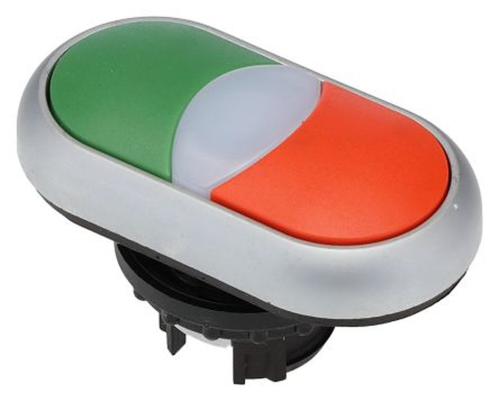 Eaton M22 Series Red, Green Momentary Push Button Head, 22 mm Cutout, IP67