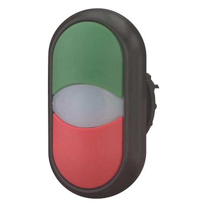 Eaton RMQ Titan M22 Series Illuminated Push Button Switch, Panel, 22 mm Cutout Red, Green, 1 NO/1 NC, IP67, IP69K