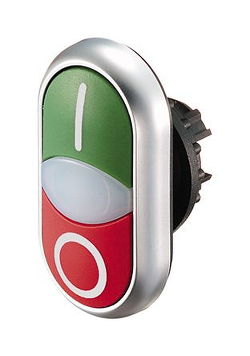 Eaton RMQ Titan M22 Series Green, Red Momentary Push Button Switch, 22 mm Cutout, IP66