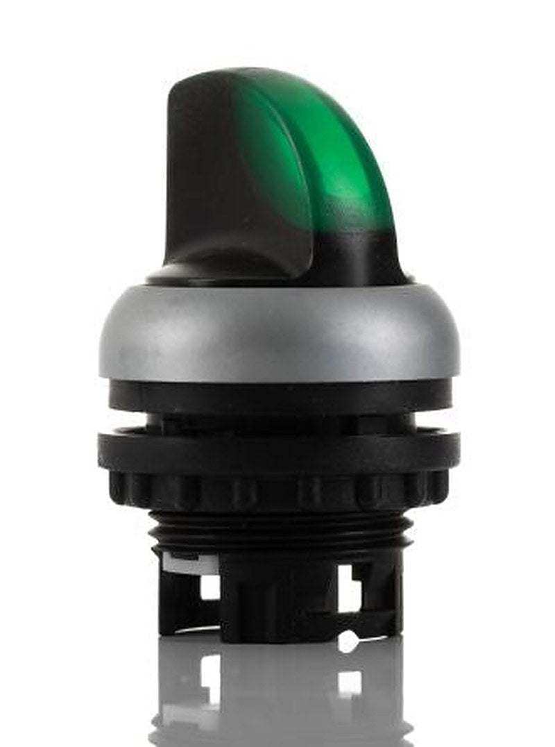 Eaton RMQ-Titan Series 2 Position Illuminated Selector Switch Head, 23 mm Cutout, Green Handle, IP66