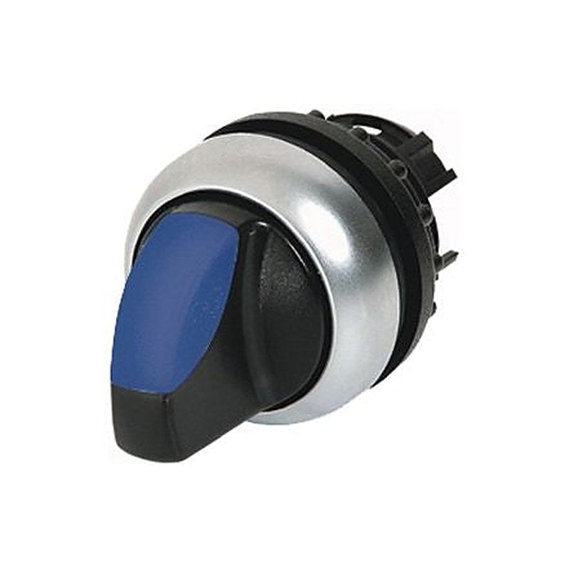 Eaton M22 Series 2 Position Illuminated Selector Switch Head, 23 mm Cutout, Blue Handle, IP66