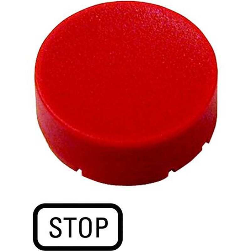 Eaton Button Plate for Use with Push Button, Pre-printed "Stop