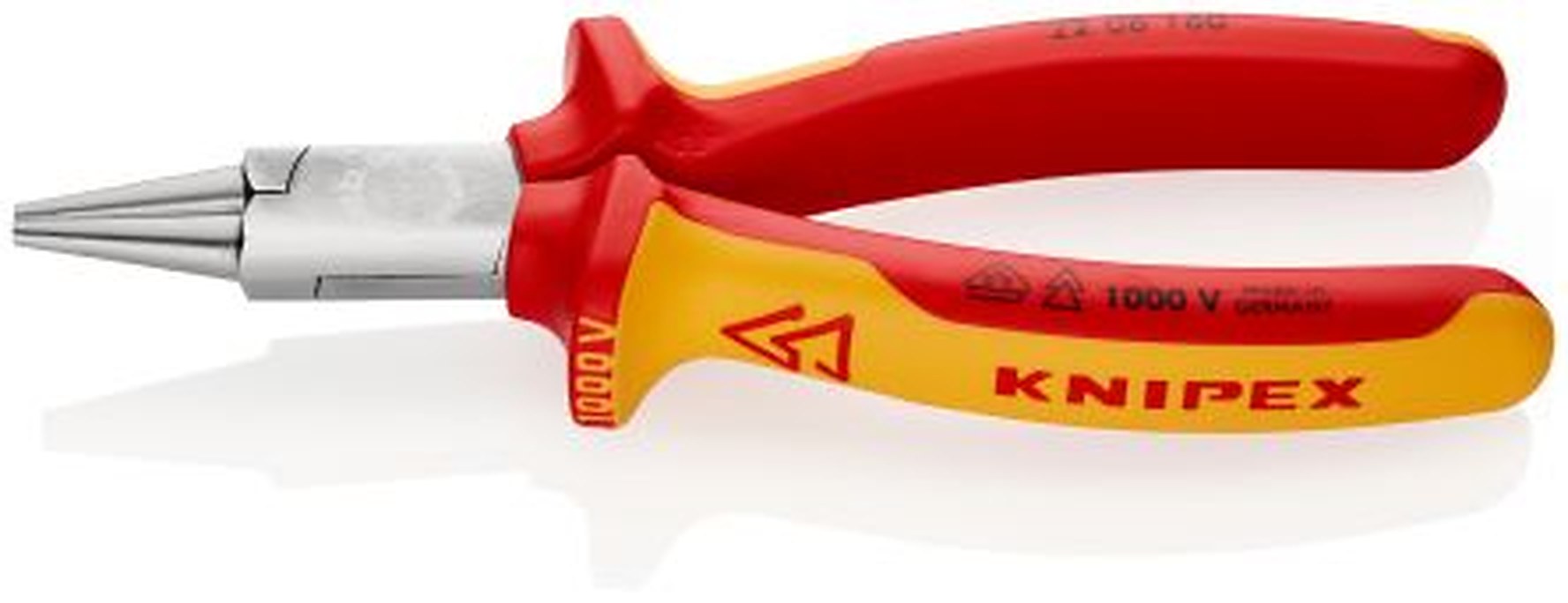 Knipex 20 06 1-Piece Flat Nose Plier, 160mm Overall Round VDE/1000V Approved, 30mm Jaw