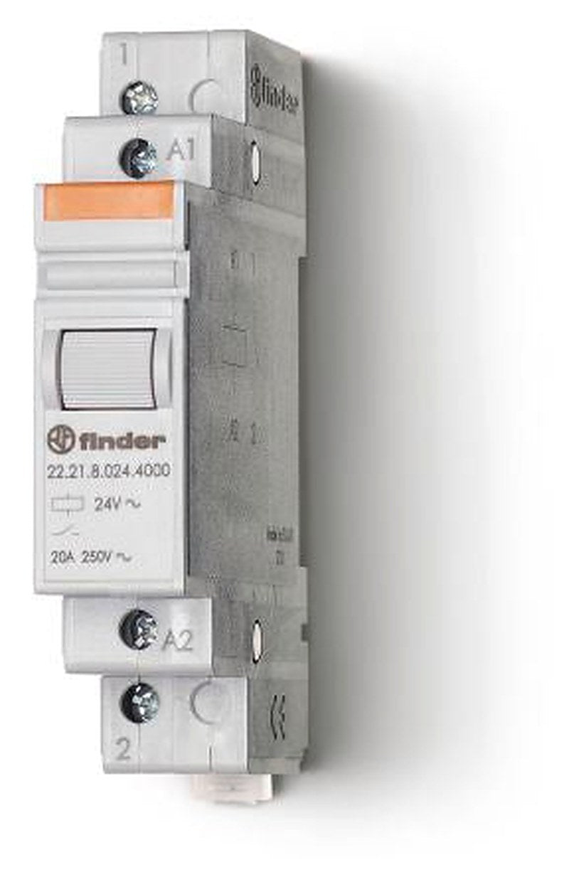 Finder DIN Rail Non-Latching Relay, 12V ac Coil, 20A Switching Current, SPST