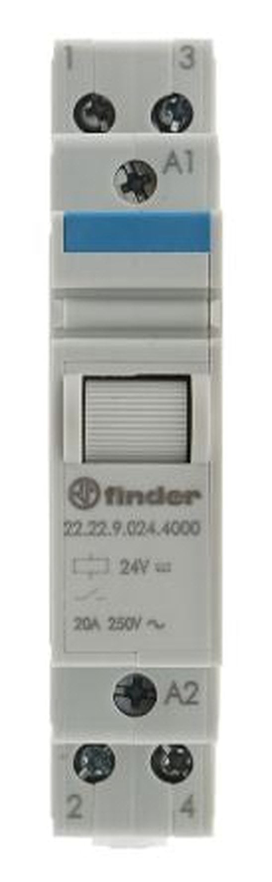 Finder DIN Rail Impulse Relay, 24V dc Coil, 20A Switching Current, 2 NO
