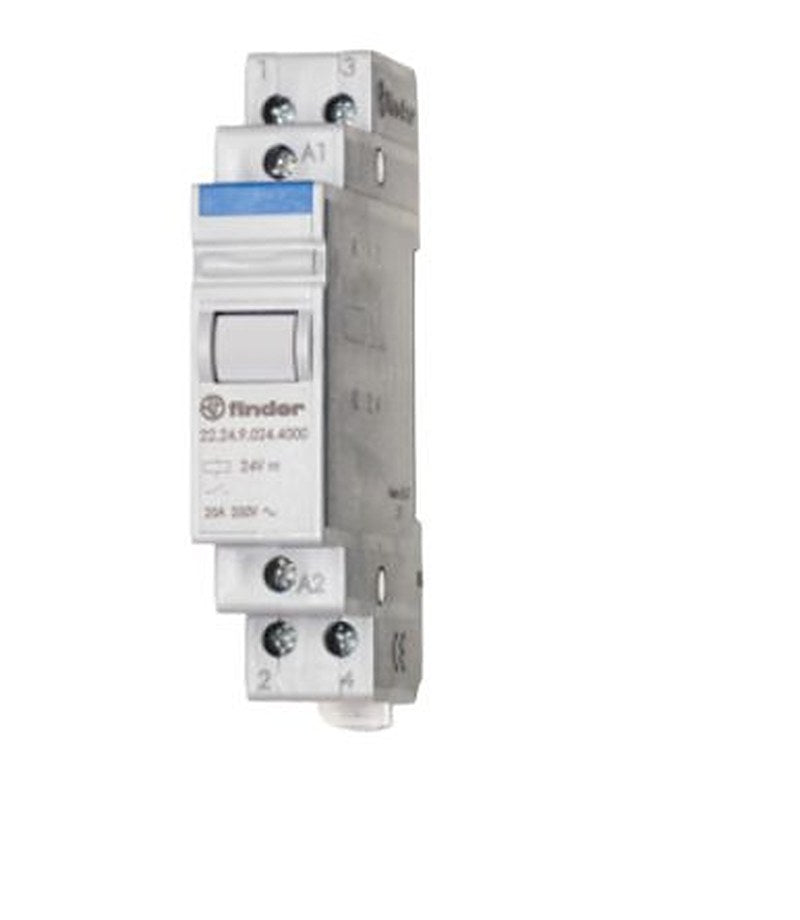 Finder DIN Rail Non-Latching Relay, 24V Coil, 20A Switching Current, 2 NC
