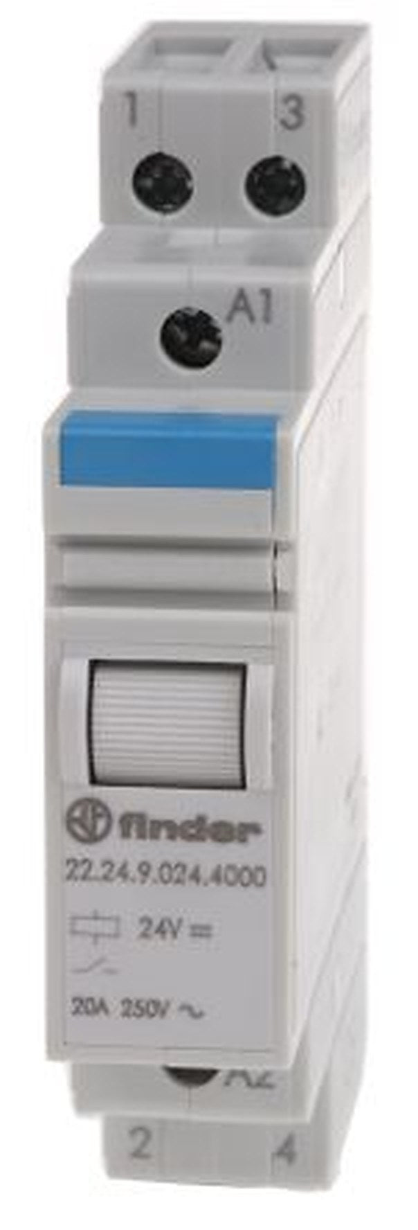 Finder DIN Rail Power Relay, 24V dc Coil, 20A Switching Current, 2 NC