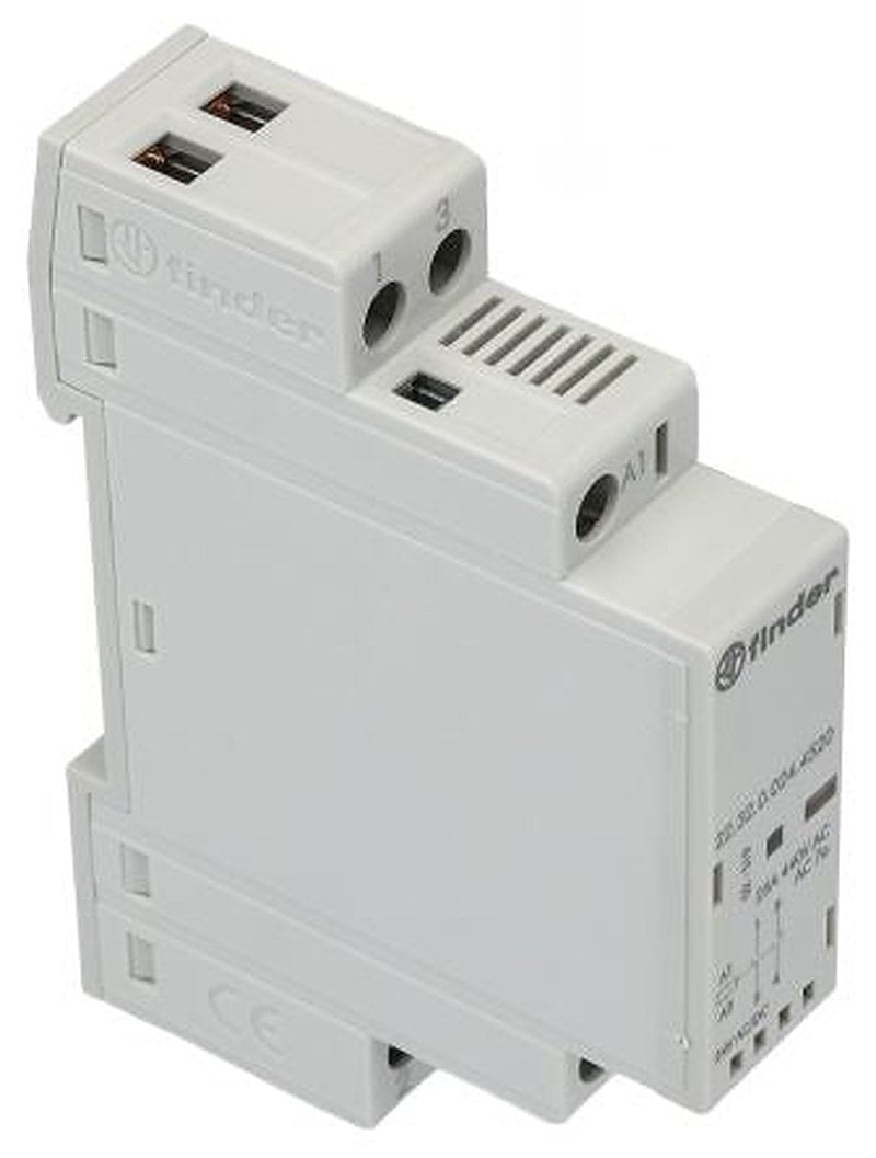 Finder 22 Contactor, 24V ac/dc Coil, 2-Pole, 25 A, 2.2 W, 1 NO/1 NC, 440V