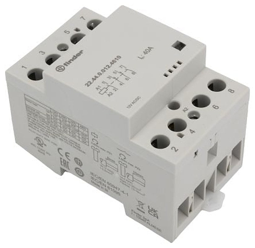 Finder 22 Contactor, 12V ac/dc Coil, 4-Pole, 40 A