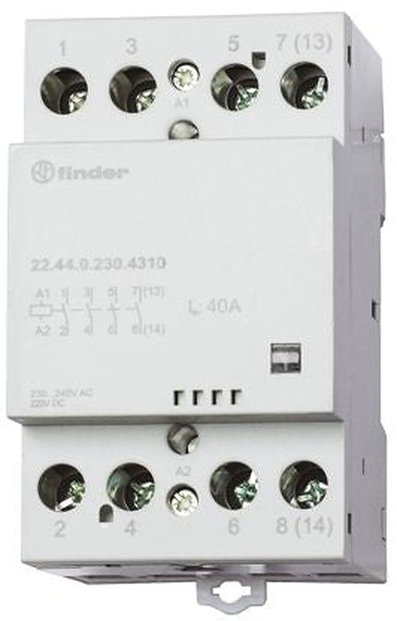 Finder 22 Contactor, 125V ac Coil, 4-Pole, 40 A