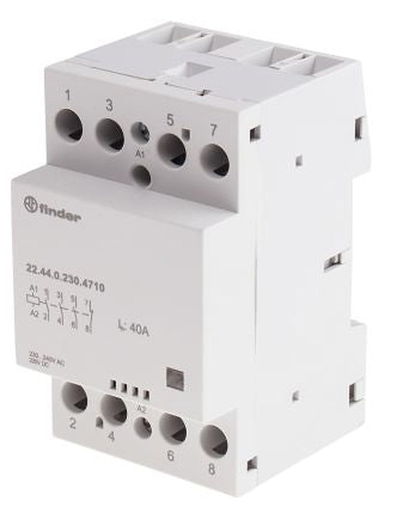 Finder 22 Contactor, 240V ac Coil, 4-Pole, 40 A