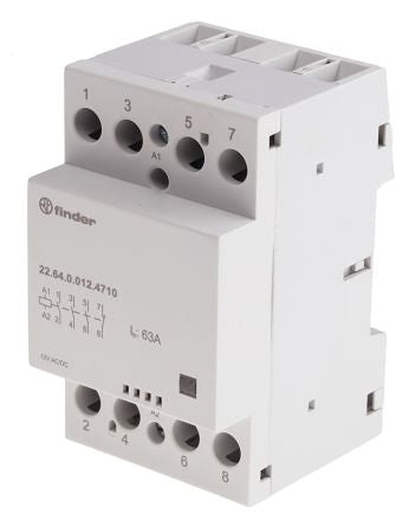 Finder 22 Contactor, 12V ac/dc Coil, 4-Pole, 63 A