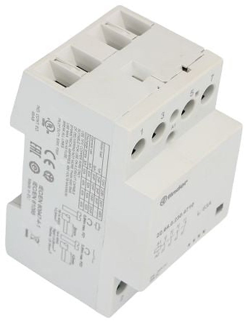 Finder 22 Contactor, 230V ac/dc Coil, 4-Pole, 63 A, 6 VA, 3 NO/1 NC, 480V ac, 400 V ac