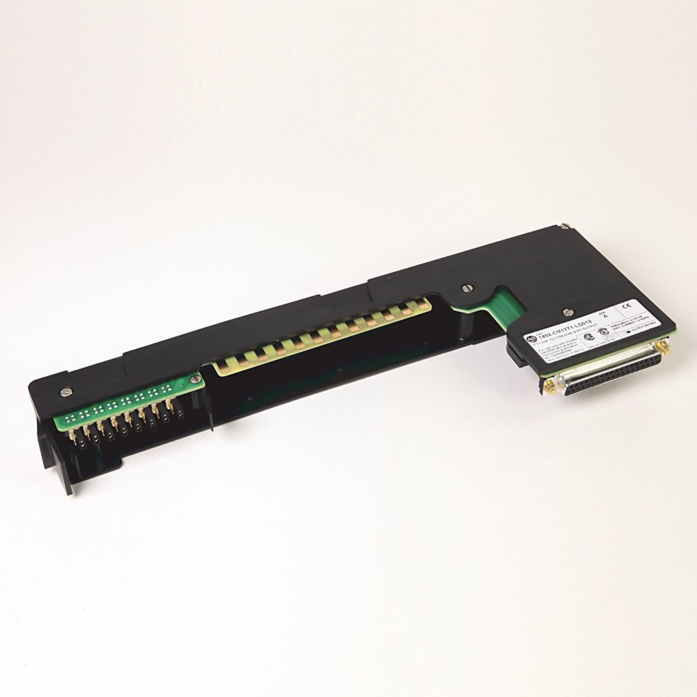 The Rockwell Automation analog I/O conversion module provides for the conversion of 1771, 16 Channel I/O module to be converted to 1756, 16 Channel I/O module. This conversion is accomplished without the removal of any field wires from the existing 1771 swing arm. The existing 1771 swing arm fits directly onto the edge connector of the 1492 conversion module. On one end of the 1492 cable is connector for the conversion module. On the other end is the removable terminal block for the 1756 I/O module. It is c