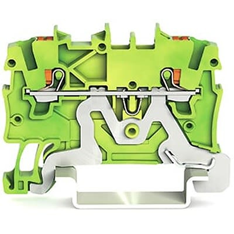 WAGO 2200-1207 TOPJOB S Series Earth Terminal Block Green, Yellow, 1.5mm², 1-Level, Push-in, IECEx/ATEX/CSA