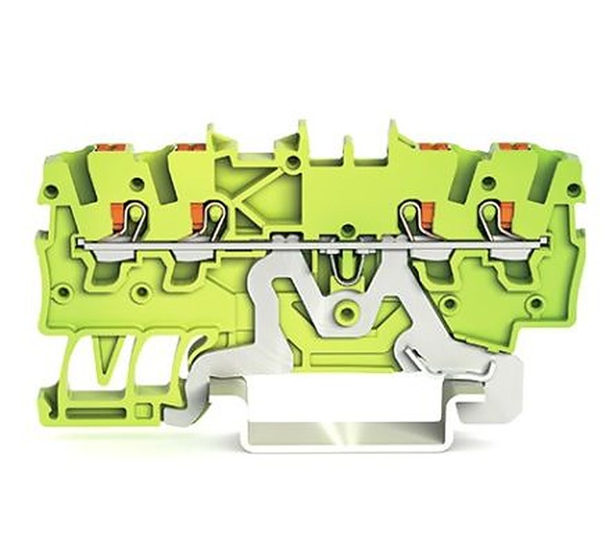 WAGO 2200-1407 Earth Terminal Block Green, Yellow, 1mm², 1-Level, Cage Clamp, ATEX, IECEx
