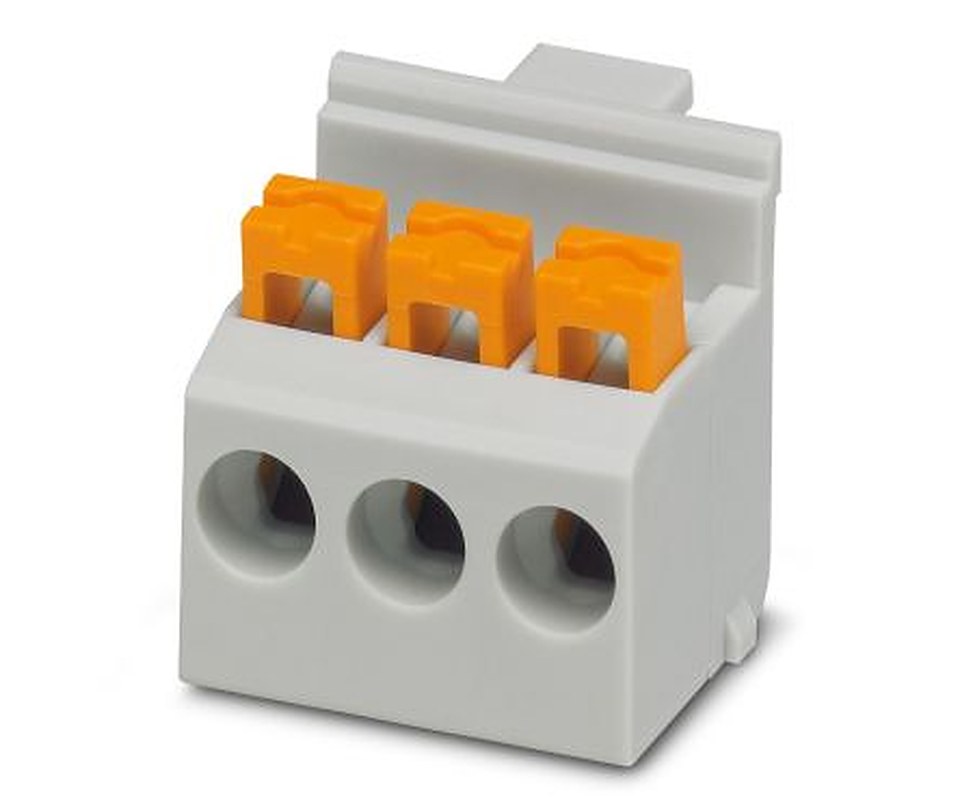 Phoenix Contact FKDSO 2.5/3-L KMGY Series PCB Terminal Block, 3-Contact, 5 mm Pitch, 1 Row