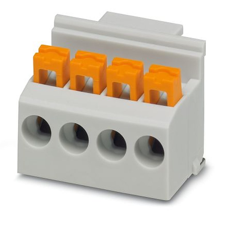 Phoenix Contact FKDSO 2.5/4-L KMGY Series PCB Terminal Block, 4-Contact, 5 mm Pitch, 1 Row