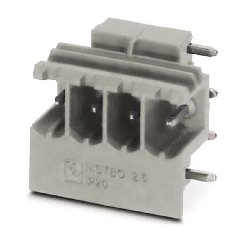 Phoenix Contact MSTBO 2.5/ 4-G1PR GY7035 Series Right Angle Pluggable Terminal Block, 4 Contact(s), 5 mm Pitch, 1 Row