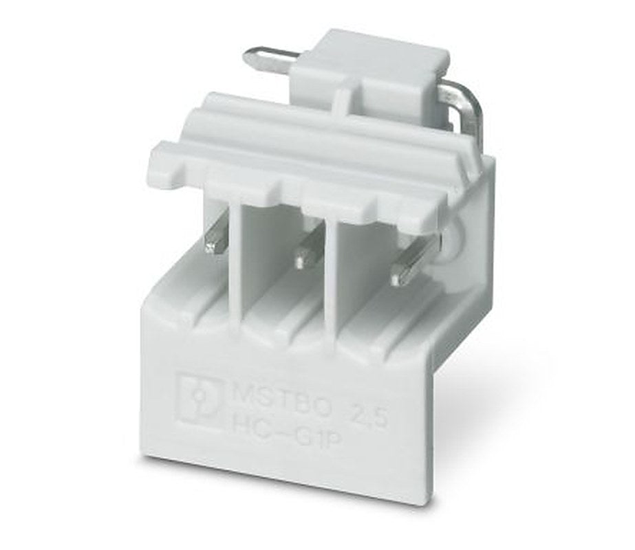 Phoenix Contact MSTBO 2.5/ 3-G1PL GY7035 Series Right Angle Pluggable Terminal Block, 3 Contact(s), 5 mm Pitch, 1 Row