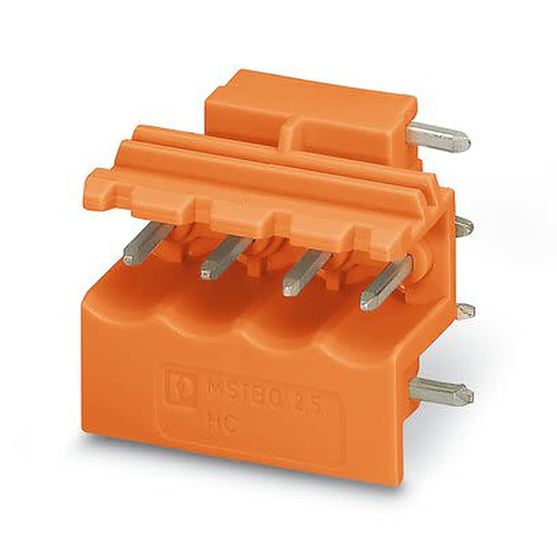 Phoenix Contact MSTBO Series Wave Soldering Mount PCB Header, 4 Contact(s), 5 mm Pitch, 1 Row, Shrouded