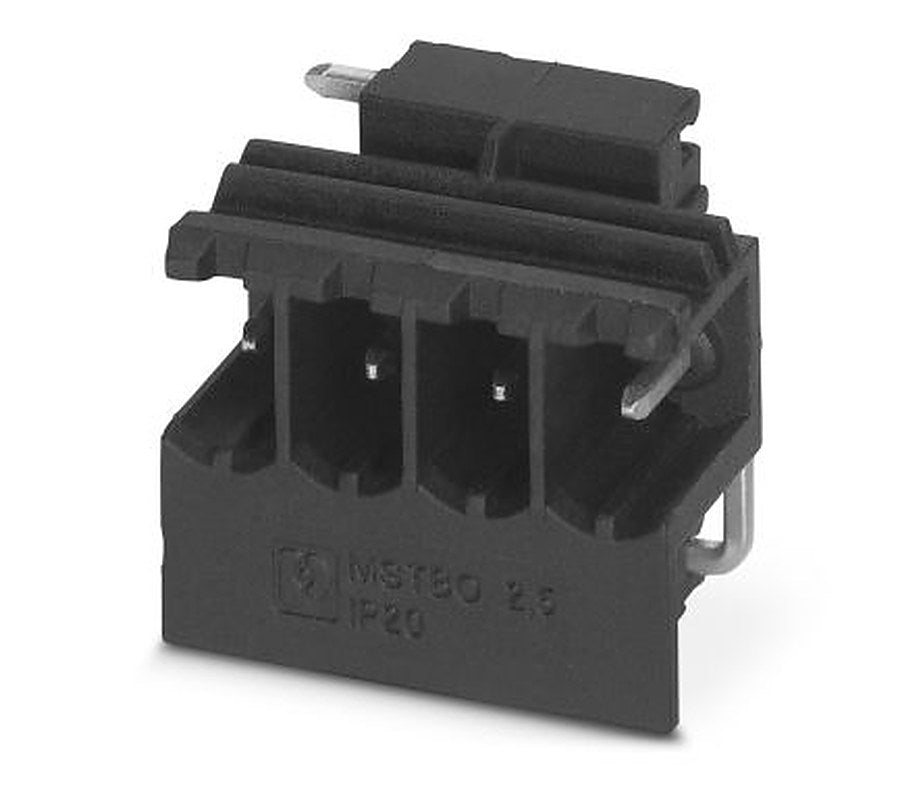 Phoenix Contact MSTBO 2.5/ 4-G1PL BK Series Right Angle Pluggable Terminal Block, 4 Contact(s), 5 mm Pitch, 1 Row